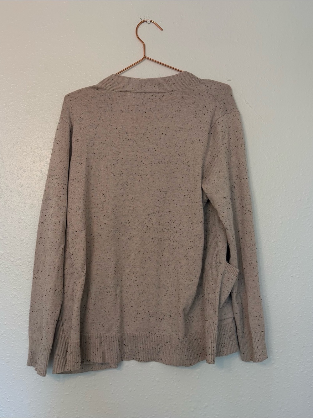 Verve Ami Speckled Beige Open-Front Cardigan size large with pockets - Picture 4 of 6